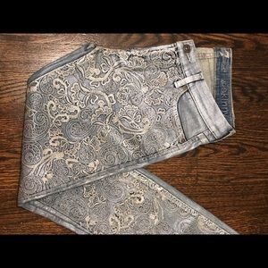 NWT 7 for all mankind metallic/print jeans size 28